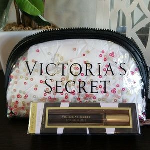 Victoria Secret makeup bag & Scandalous Rollerball